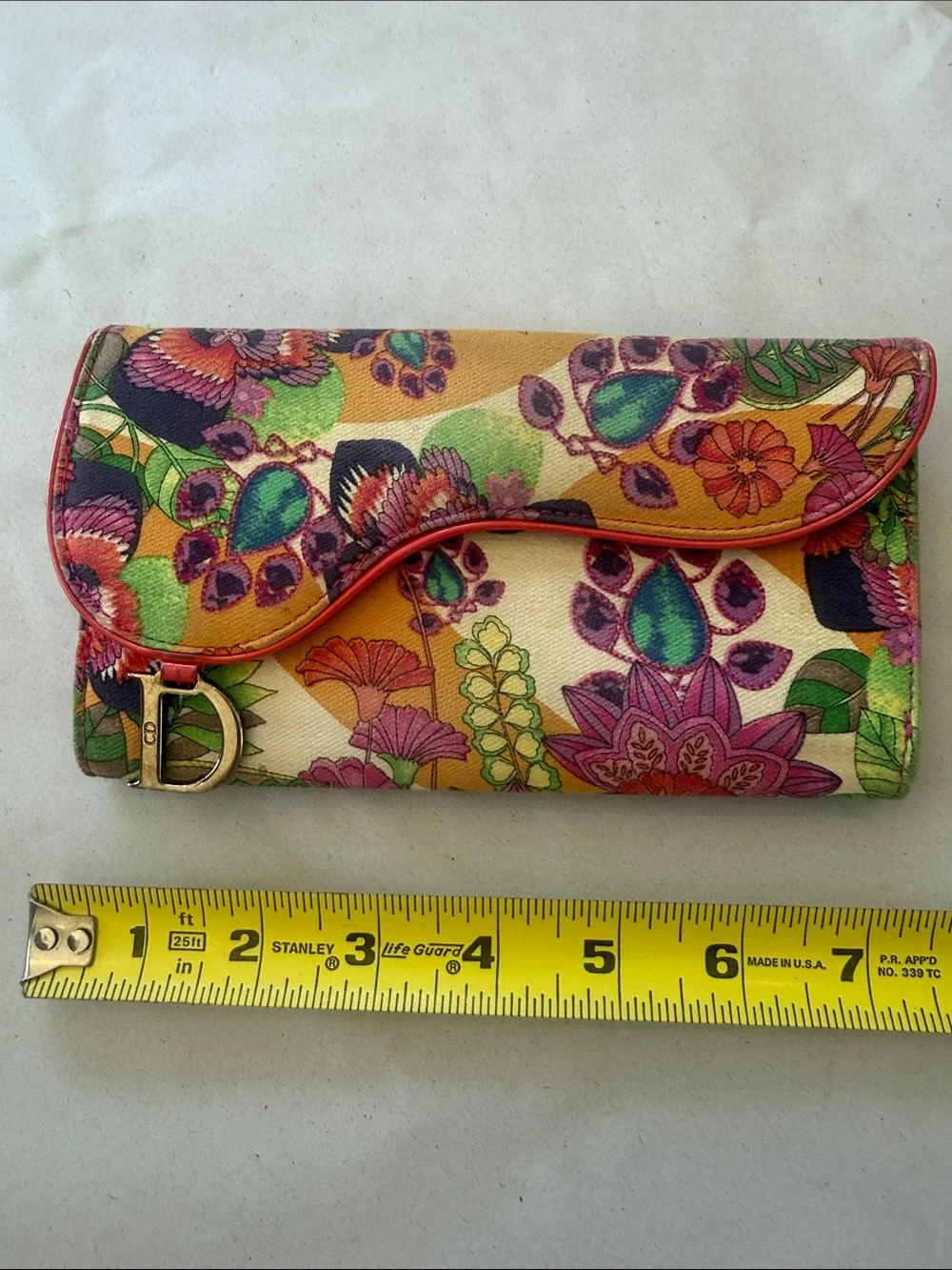 Dior Multicolor Floral Fold-Over Wallet